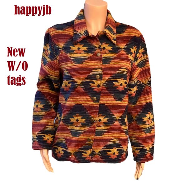 NWOT Vintage Alfred Dunner Aztec Design Coat Jacket Size 12 - Picture 2 of 8